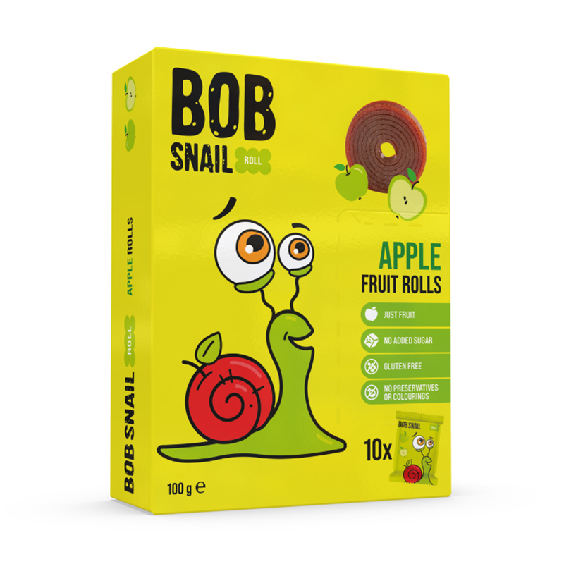 Натуральні цукерки Bob Snail Яблуко, 10*10 г